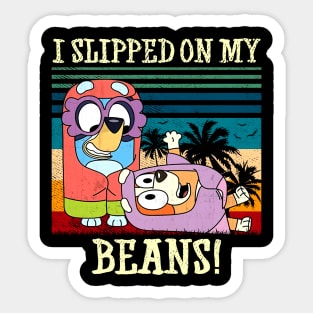 Palm tree vintage I slipped on my beans Sticker